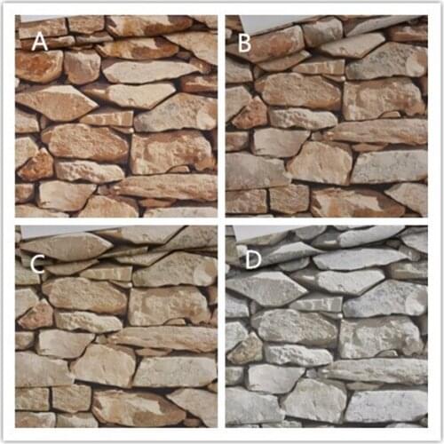 4pcs/lot 10Mx 53cm Waterproof Vintage 3D Stone Effect Wallpaper Roll Modern Rustic Realistic Faux Stone Texture Vinyl PVC