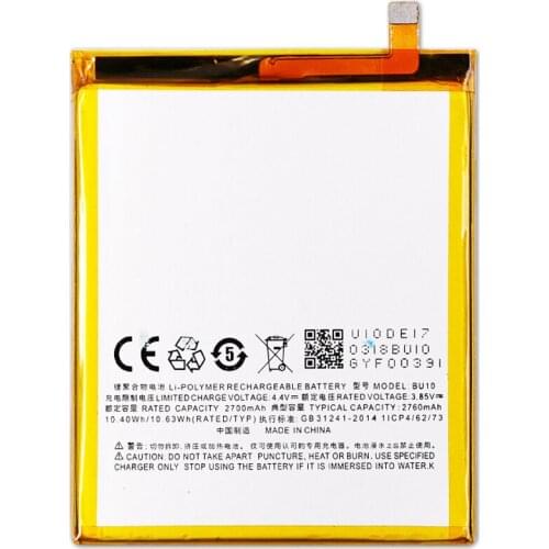 5pcs/lot 2760mAh BU10 Phone Battery ForMEIZU U10 Battery BU10 Battery