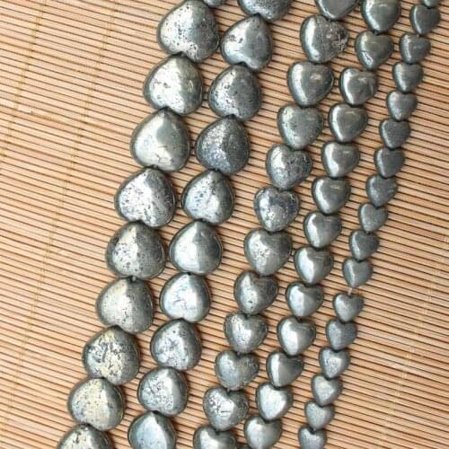 Natural Pyrite Heart shape Loose Beads 15inch per strand,For DIY Jewelry Making !We provide mixed wholesale for all items