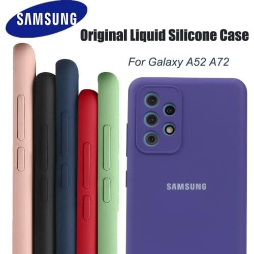 For Samsung Galaxy A52 A72 Case A 52 72 Soft Silicone Cover Silky Touch Liquid Protective Fall Prevention TPU Shell