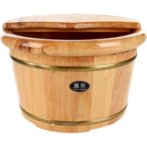 Cordia Shining Free Shipping Thick Pedicur Foot Bucket Wooden With Lid 26cm Insulation Environmental Protection Foot Barrel