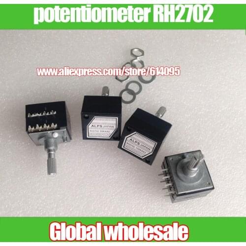 1pcs RH2702 A250K Dual 8 Feet Potentiometer / stereo speaker amplifier volume potentiometer KA With step