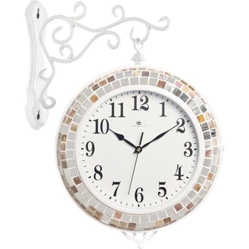 Double-sided Simple Wall Clock European Style Creative Large Wall Clock Digital Relogio De Parede Home Decorations 50ZB50