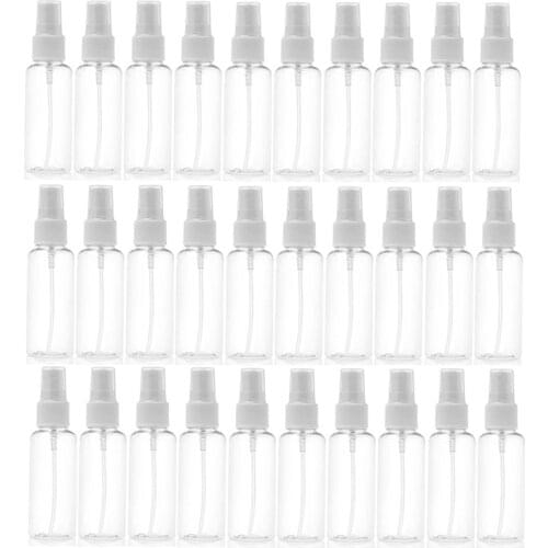 30Pcs Transparent Empty Spray Bottles 50Ml Plastic Mini Refillable Container Empty Cosmetic Containers