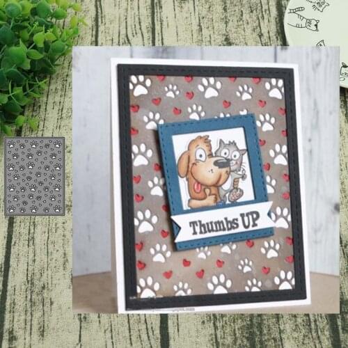 Dog paw background Metal cutting dies cut die card Scrapbook paper craft knife mould blade punch stencils