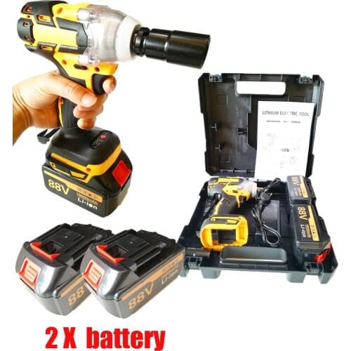 88V Electric Wrench Screwdriver Impact Wrench Brushless Cordless Electric Wrench 1/2 Socket Power Tool 520Nm Torque Rechargeable