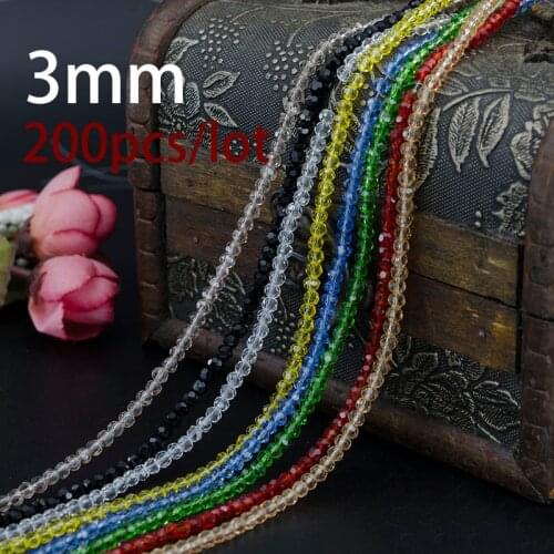 Ball Faceted Chinese crystal beads 3mm 200pcs Top quality Round sphere shape crystal Loose bead for jewelry making bracelet DIY