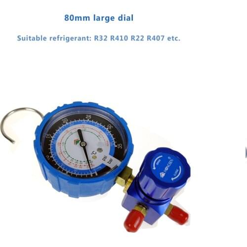 HS-468AL Low Pressure 1-Way Manifold Gauge For R410a R32 Refrigeration Air Conditioning Liquid Meter Snow Table Refrigerant