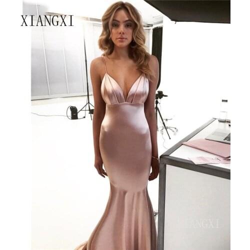 Red Mermaid Prom Dresses 2020 Long Open Back Sexy Prom Gowns vestidos de fiesta de noche largos elegantes Evening Party Dress