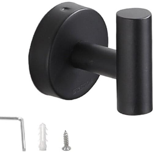 Towel Hooks Heavy Duty Door Hanger Bathroom Wardrobe Home Bedroom Kitchen Hotel Pool DIY Black Hangers Stainless Steel