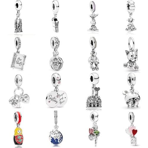 KAKANY 2019 Mothers Day New 925 Sterling Silver Pet Dog Russian Doll Heart Shape Pendant Charm High Quality 1:1 Female Jewelry