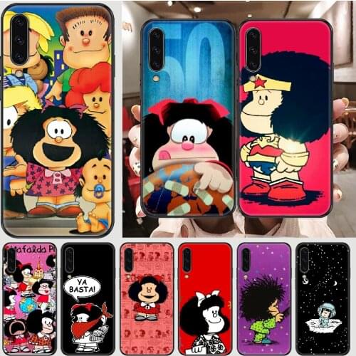 Mafalda Cartoon Phone case For Samsung Galaxy A 3 5 7 8 10 20 21 30 40 50 51 70 71 E S 2016 2018 4G black 3D prime soft shell