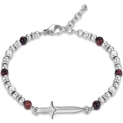 Runda Fashion Stainless Steel Beaded Bracelet for Men and Women Jewelry