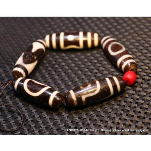 Power Magic LKbrother Set of 5 Ultra Energy Tibetan Old Agate Multiple Symbolize dZi Bead Amulet Talisman Pendant For Jewelry