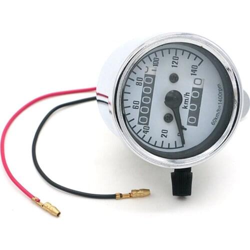 Motorcycle Meter Speedometer Odometer Gauge 0-140km/h Turn Signal Headlight with LED Indicator Vintage Aluminum alloy Accessory