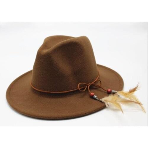 OZyc Australian Hats Elegant Wool Feather White Womens Fedora Caps Formal Lady Hat Royal Style DomeChapeu