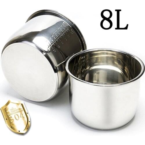 Liner Rice Cooker Liner 304 Stainless Steel Liner 8L Rice Cooker Liner Pressure Cooker Double Bottom Liner Thicken Inner Pot