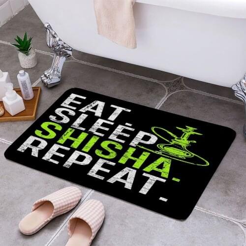 Eat Sleep Shisha Repeat 3D Print Doormats Rectangle Non-Slip DoorMat Bedroom Kitchen Entrance Print Door rugs Dropshipping