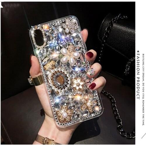 DIY Fashion Full Bling Crystal Diamond Perfume Bottle Flower Case Cover For Samsung Galaxy Note 10 9 8 S20 Ultra S10E/9/8 Plus