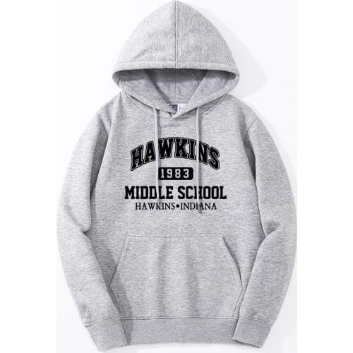 TV Show Stranger Things HAWKINS Hoodie 2019 Spring Winter Warm Fleece High Quality Sweatshirt Fashion Fitness Hip Hop Streetwear