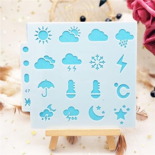 13*14CM The weather plastic mold shield DIY cake scrapbook stencils hollow Embellishments printing lace ruler Cover templat