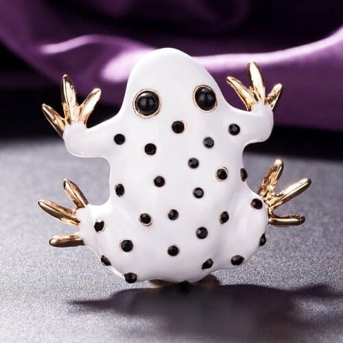 Zlxgirl jewelry green and white enamel cartoon frog brooch pins jewelry fashion mens scarf pins bijoux best hats accessory