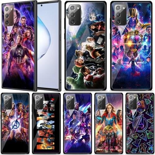 Marvel The Avengers Tempered Glass For Samsung Galaxy Note 20 Ultra 10 9 8 Plus Lite A70 A50 A40 A30 A20 A10 Phone Case