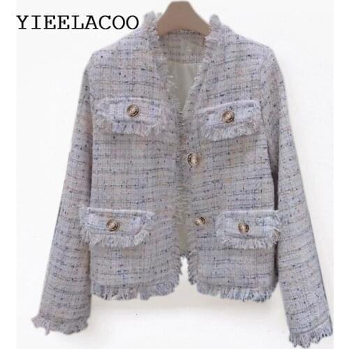 Tweed jacket female Burrs spring /autumn / winter jacket temperament French perfume coat one-piece classic womens jacket
