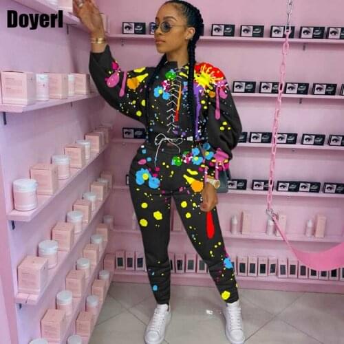 Tracksuit Sweatsuits for Women Matching Sets Fall 2021 Women Clothing Tie Dye Sweatshirt and Sweatpants Set Women Sweat Suit Set