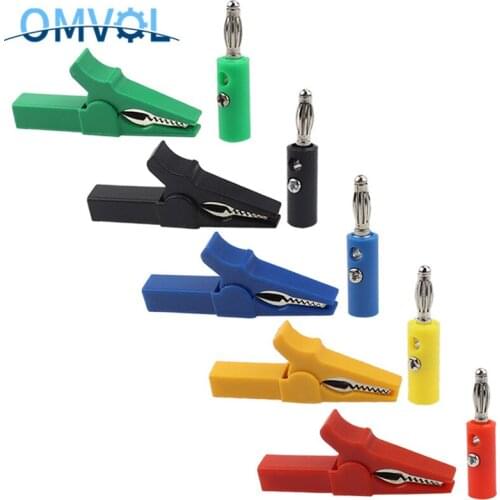 1set 55mm Alligator Clip + Banana Plug, Test Probe With 4mm Banana Plug Cable Clips