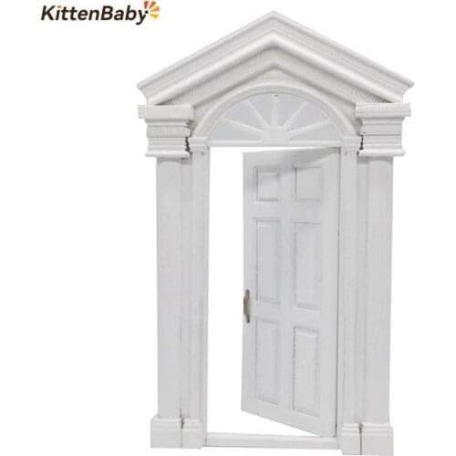 1:12 Dollhouse Miniature DIY Wooden Window Door White Furniture Doll House Accessories