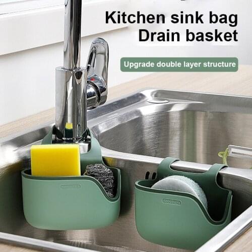 1Pcs Kitchen Accessories Utensils Organizer Adjustable Snap Sink Soap Sponge Holder Kitchen Hanging Drain Basket Kitchen Gadgets