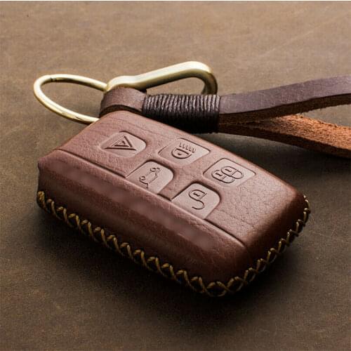 1Pcs Genuine Leather Car Remote Key Fob Shell Cover Case for Land Rover RANGE ROVER SPORT Evoque Freelander 1 2 Found 2 3 4 A8