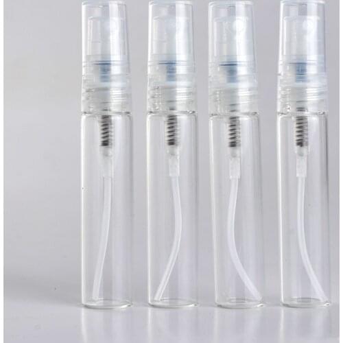 100pcs/lot 5ML Mini Portable Transparent Glass Perfume Bottle Perfume Essential Empty Containers Atomizer For Travel