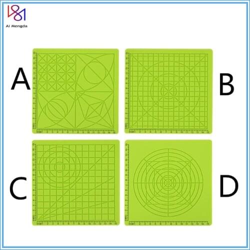 2pcs 3D Printing Pen Silicone Mat Doodle Pad with Basic Geometric Template Multi-Purpose Design Silicone for 3D Drawing Stencils