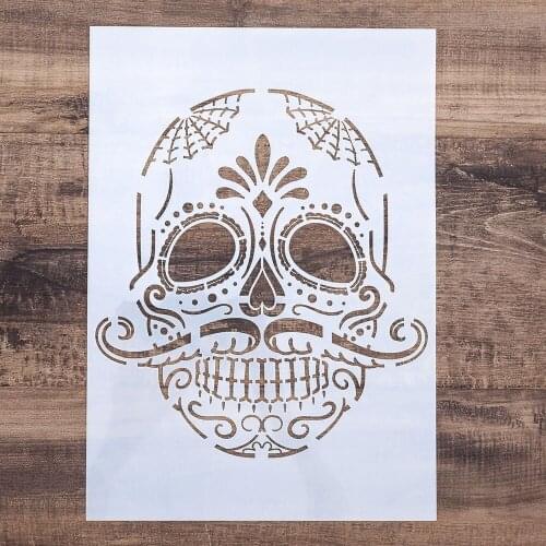 A4 A3 A2 Skull Stencils for Scrapbooking Painting album Paper Card Making Craft Decorative Embossing Template