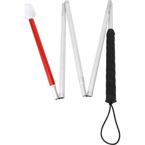 Aluminum Folding Cane 4-Sec Folding Cane with Rolling Tip for Blind Walking Stick