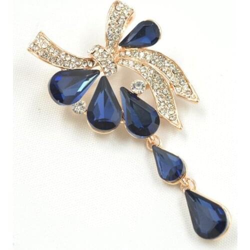 Free Shipping Beautiful Full Stone Butterfly Knot Brooch