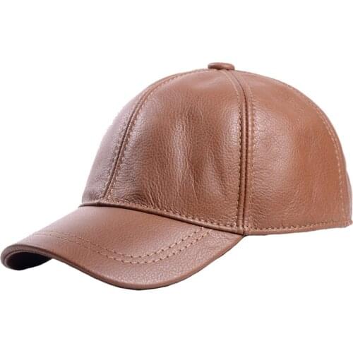 Mens Womens Real Leather Adjustable Baseball Trucker Army Golf Caps/Hats
