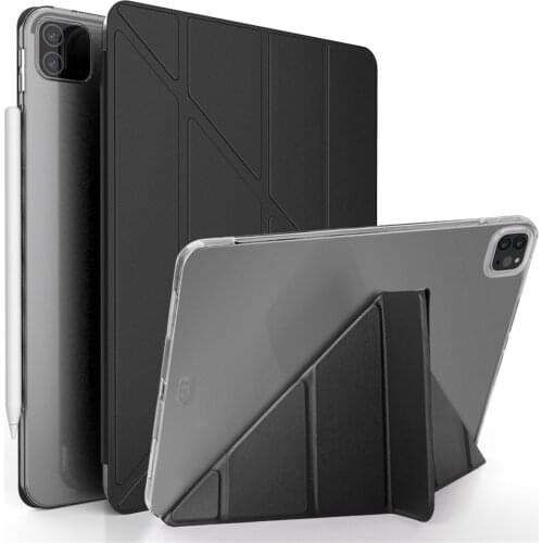 Tablet Cover Case For Ipad PRO 11 2021 Flexible Soft TPU Slim-Fit Trifold Stand Smart Cover Auto Wake/Sleep Protective Sleeve