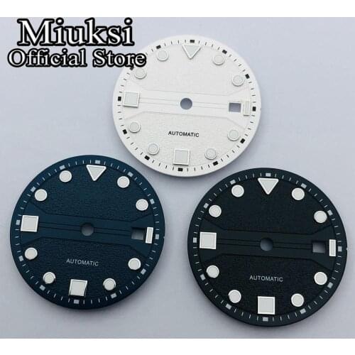 Miuksi 31mm sterile dial luminous watch dial fit ETA 2836 2824, ST1612 Mingzhu DG 2813 3804, Miyota 8205 8215 821A movement
