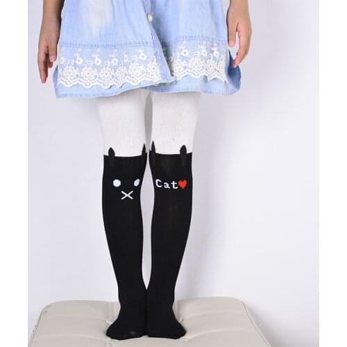 Toddler girls Pantyhose Cartoon Cute Cat Bunny Baby Tights Cotton thick Children Stocking Baby Pantyhose For Kid 2-9Years