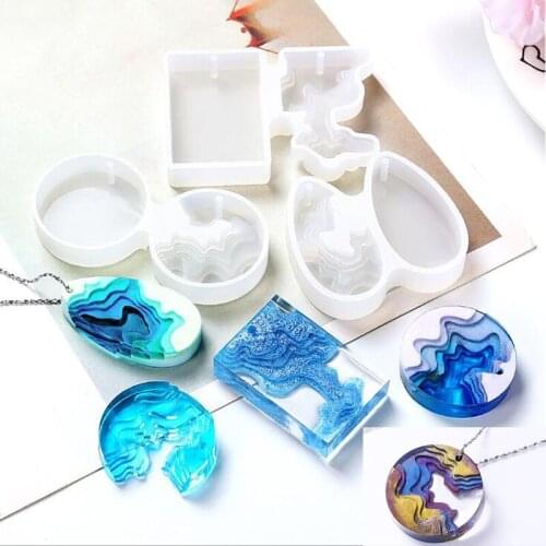 DIY Transparent Silicone Mould Dried Flower Decorative Resin Mould Craft Splice Island Mountain Mold Epoxy Resin Molds For Jewe