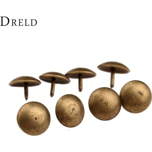 50Pcs/lot Antique Brass Upholstery Nail Decorative Upholstery Tacks Stud Wooden Box Case Furniture Nails Pushpin Doornail 9x6mm