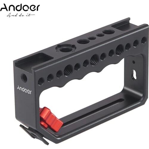 Andoer Camera Top Handle Grip Cheese Handle with Cold Shoe Mount Video Stabilizing Rig for Camera Cage Light Microphone DSLR