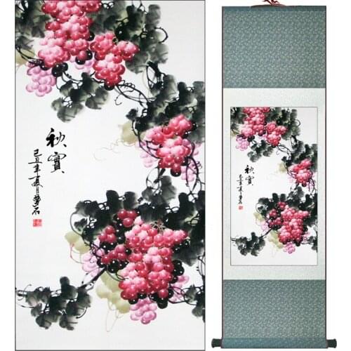 Flower painting silk scroll painting traditional flower painting Chinese flower picture Chinese wash painting
