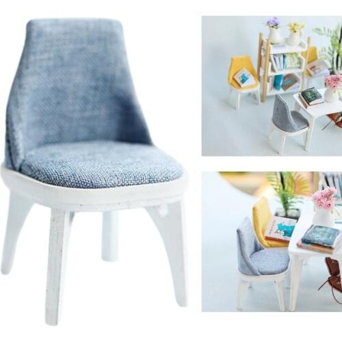 1/12 Scale Dolls House Dining Room Chair Pretend Play Life Scene Decor Accs Kids Toy, Blue