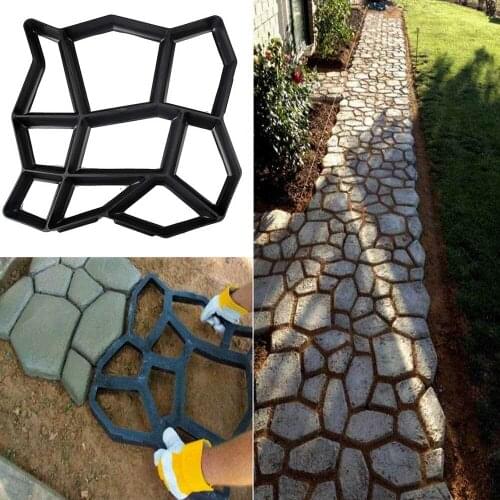 Reusable Stone Pattern Path Maker Paving Pavement Paver Concrete Stepping Stone Mold for DIY Garden Yard Patio Lawn 43 x 43cm