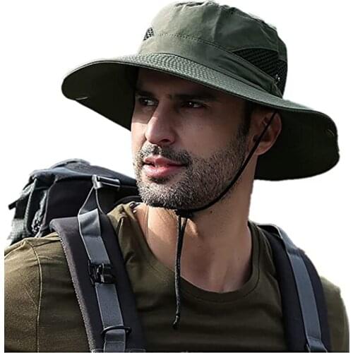 Fashion Boonie Hat Men Fishing Hat Anti-UV Protection Sun Outdoor Sun Hats New Foldable Fishing Wide Brim Bucket Safari Hat Caps