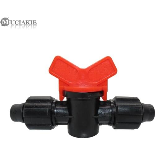 MUCIAKIE 1PC DN16 Equal Shut Off Garden Water Connector Double Lock Connecter for 16mm Drip Tape Irrigation Couplings Valve